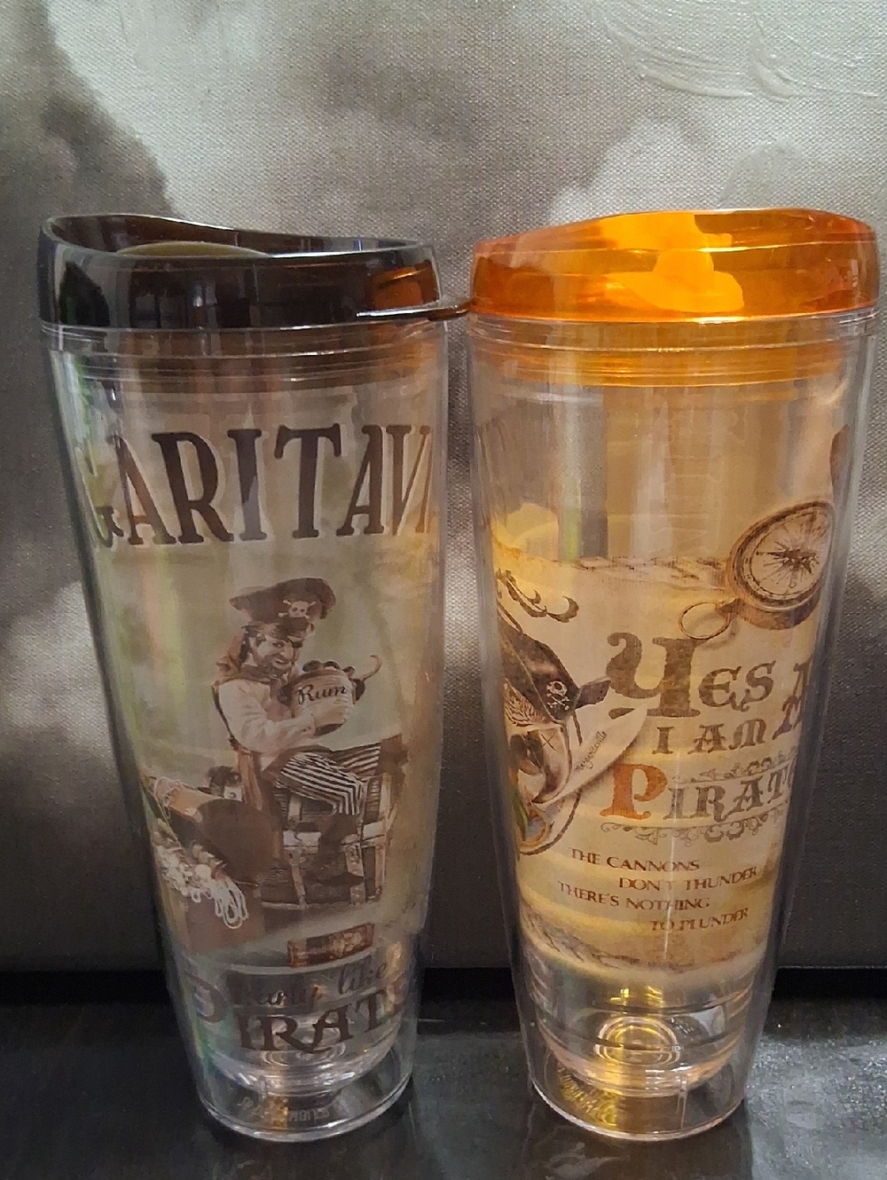 Margaritaville Pirate Travel Tumblers with Amber and Smoke Lids